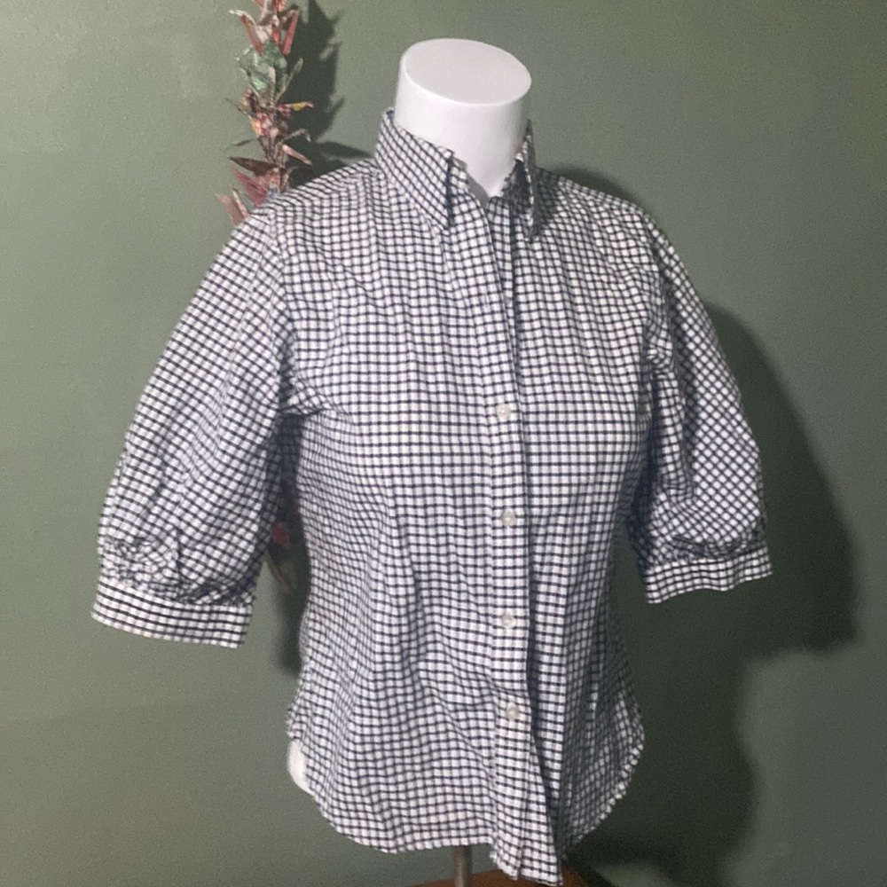 Ralph Lauren Black Gingham Short-sleeved Button-down Shirt